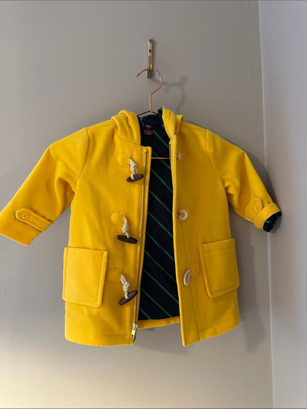 Rowing Blazers Kids Bright Yellow Hooded Pea Coat